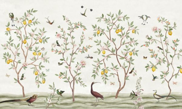 輸入壁紙 カスタム壁紙 PHOTOWALL / Lemon Tree Chinoiserie (e84975)