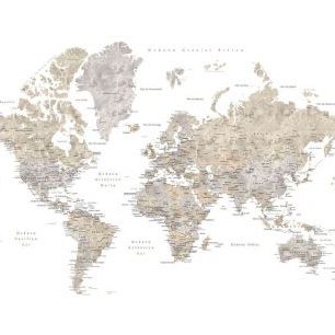 輸入壁紙 カスタム壁紙 PHOTOWALL / Abey World Map in Spanish (e84196)