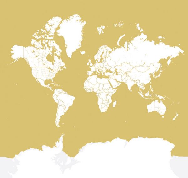 輸入壁紙 カスタム壁紙 PHOTOWALL / Andrew World Map No Labels (e84203)