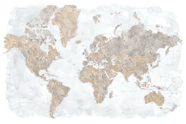 輸入壁紙 カスタム壁紙 PHOTOWALL / Calista High Detail World Map (e84223)