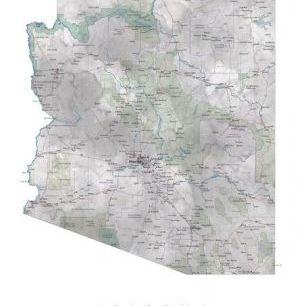 輸入壁紙 カスタム壁紙 PHOTOWALL / Detailed Arizona State Map (e84229)
