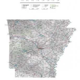 輸入壁紙 カスタム壁紙 PHOTOWALL / Detailed Arkansas State Map (e84230)