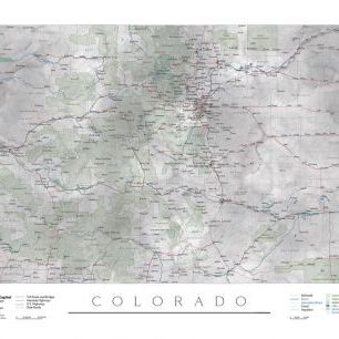 輸入壁紙 カスタム壁紙 PHOTOWALL / Detailed Colorado State Map (e84232)