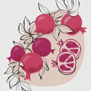 輸入壁紙 カスタム壁紙 PHOTOWALL / Fathia Pomegranates (e84239)