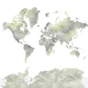 輸入壁紙 カスタム壁紙 PHOTOWALL / Hollace World Map No Labels (e84280)