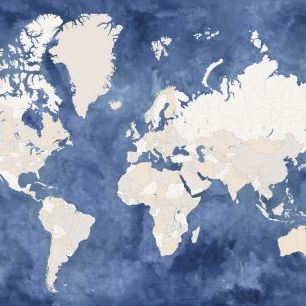 輸入壁紙 カスタム壁紙 PHOTOWALL / Hudson World Map (e84281)
