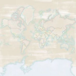 輸入壁紙 カスタム壁紙 PHOTOWALL / Jacquotte World Map No Labels (e84283)