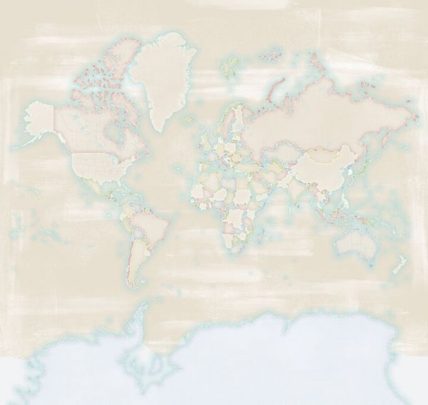 輸入壁紙 カスタム壁紙 PHOTOWALL / Jacquotte World Map No Labels (e84283)
