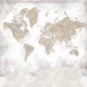 輸入壁紙 カスタム壁紙 PHOTOWALL / Kacia World Map No Labels (e84287)