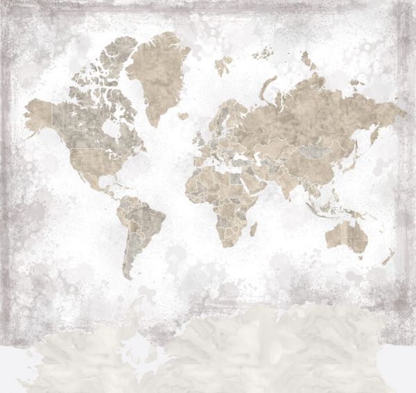 輸入壁紙 カスタム壁紙 PHOTOWALL / Kacia World Map No Labels (e84287)