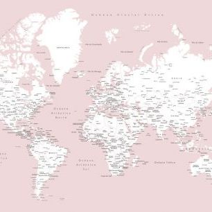 輸入壁紙 カスタム壁紙 PHOTOWALL / Leire World Map in Spanish (e84293)