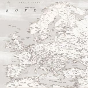 輸入壁紙 カスタム壁紙 PHOTOWALL / Lysander Detailed Map of Europe (e84306)