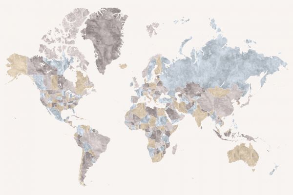 輸入壁紙 カスタム壁紙 PHOTOWALL / Mahler World Map (e84309)