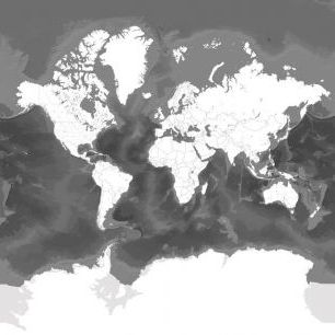 輸入壁紙 カスタム壁紙 PHOTOWALL / Olson World Map No Labels (e84323)