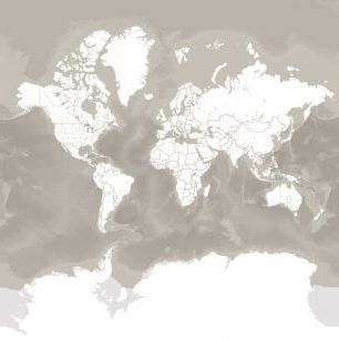 輸入壁紙 カスタム壁紙 PHOTOWALL / Orien World Map No Labels (e84324)