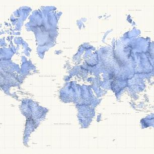 輸入壁紙 カスタム壁紙 PHOTOWALL / Parlan High Detail World Map (e84330)