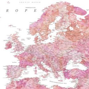 輸入壁紙 カスタム壁紙 PHOTOWALL / Tatiana Detailed Map of Europe (e84357)