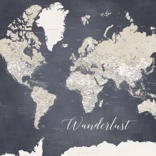 輸入壁紙 カスタム壁紙 PHOTOWALL / Wanderlust World Map Glyn (e84371)