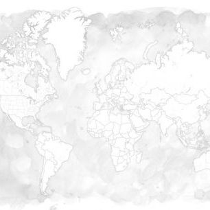 輸入壁紙 カスタム壁紙 PHOTOWALL / Xandi World Map No Labels (e84374)