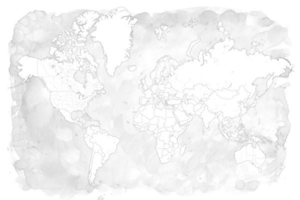 輸入壁紙 カスタム壁紙 PHOTOWALL / Xandi World Map No Labels (e84374)
