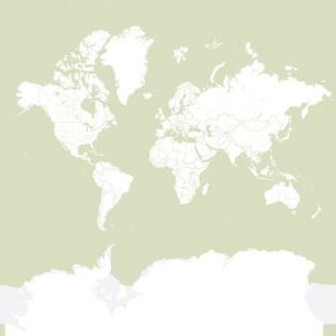 輸入壁紙 カスタム壁紙 PHOTOWALL / Xolani World Map No Labels (e84375)