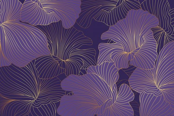 輸入壁紙 カスタム壁紙 PHOTOWALL / Purple Blooms (e84842)