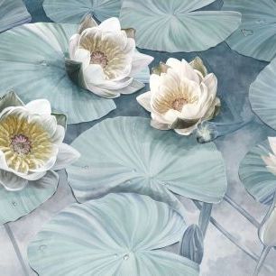 輸入壁紙 カスタム壁紙 PHOTOWALL / Water Liliies Blossoms II (e84873)