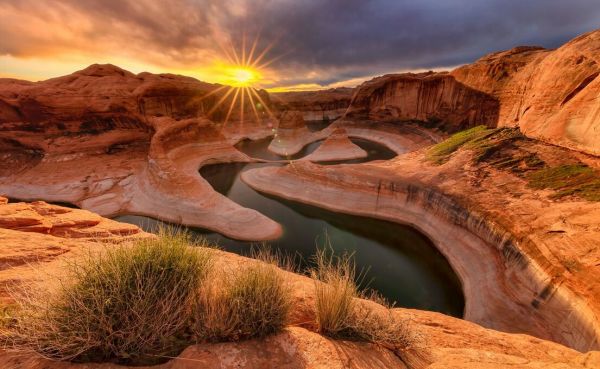 輸入壁紙 カスタム壁紙 PHOTOWALL / Sunrise at Reflection Canyon (e85538)