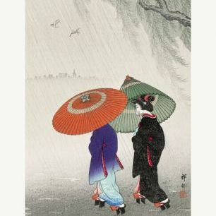 輸入壁紙 カスタム壁紙 PHOTOWALL / Two Women in the Rain (e85728)