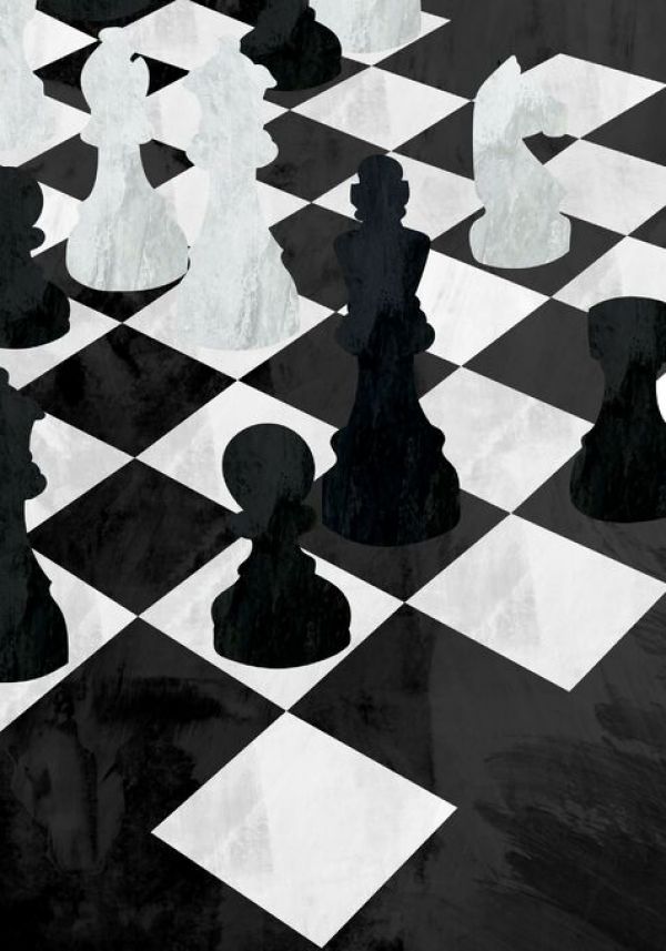 輸入壁紙 カスタム壁紙 PHOTOWALL / Chess Black and White (e85738)