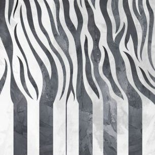 輸入壁紙 カスタム壁紙 PHOTOWALL / Zebra Piano Print Music Black Concrete (e85784)