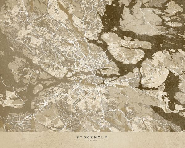 輸入壁紙 カスタム壁紙 PHOTOWALL / Stockholm Map II (e331347)