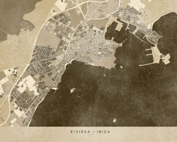 輸入壁紙 カスタム壁紙 PHOTOWALL / Ibiza Map II (e331355)