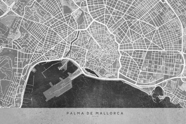 輸入壁紙 カスタム壁紙 PHOTOWALL / Palma De Mallorca Map II (e331359)
