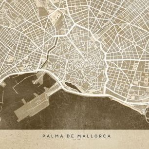 輸入壁紙 カスタム壁紙 PHOTOWALL / Palma De Mallorca Map (e331360)