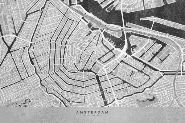 輸入壁紙 カスタム壁紙 PHOTOWALL / Amsterdam Map (e331361)