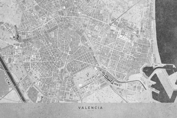 輸入壁紙 カスタム壁紙 PHOTOWALL / Valencia Map (e331363)
