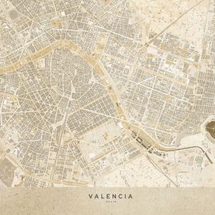 輸入壁紙 カスタム壁紙 PHOTOWALL / Valencia Map II (e331364)