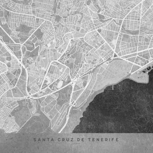 輸入壁紙 カスタム壁紙 PHOTOWALL / Santa Cruz De Tenerife Map (e331365)