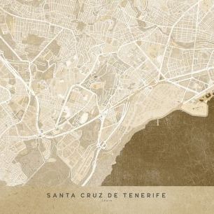 輸入壁紙 カスタム壁紙 PHOTOWALL / Santa Cruz De Tenerife Map II (e331366)