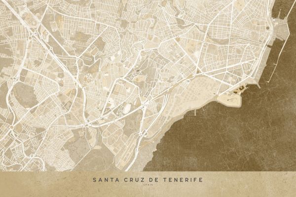 輸入壁紙 カスタム壁紙 PHOTOWALL / Santa Cruz De Tenerife Map II (e331366)