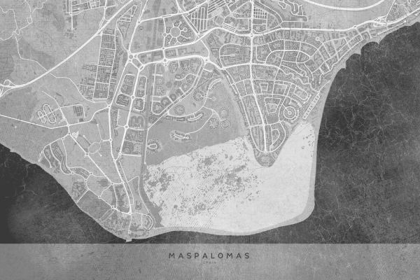 輸入壁紙 カスタム壁紙 PHOTOWALL / Maspalomas Map (e331369)
