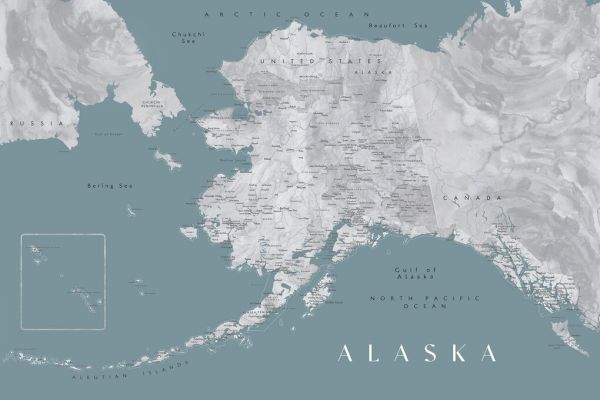 輸入壁紙 カスタム壁紙 PHOTOWALL / Alaska Map III (e331387)