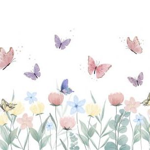 輸入壁紙 カスタム壁紙 PHOTOWALL / Flowers and Butterflies (e333189)