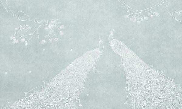 輸入壁紙 カスタム壁紙 PHOTOWALL / Peacock Painting - Ice Flow (e84774)