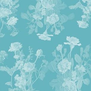 輸入壁紙 カスタム壁紙 PHOTOWALL / Bedroom Flowers - Blue (e85403)