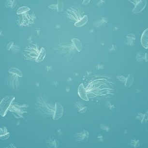 輸入壁紙 カスタム壁紙 PHOTOWALL / Jellyfish - Blue (e85412)