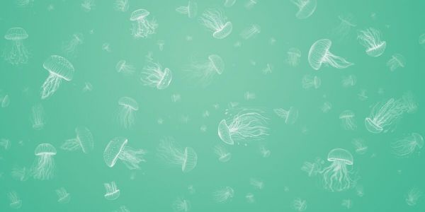 輸入壁紙 カスタム壁紙 PHOTOWALL / Jellyfish - Green (e85413)