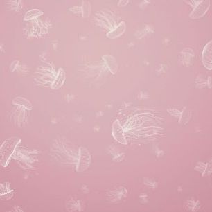 輸入壁紙 カスタム壁紙 PHOTOWALL / Jellyfish - Pink (e85414)
