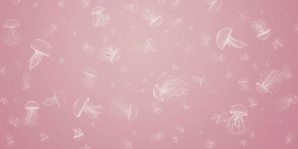 輸入壁紙 カスタム壁紙 PHOTOWALL / Jellyfish - Pink (e85414)